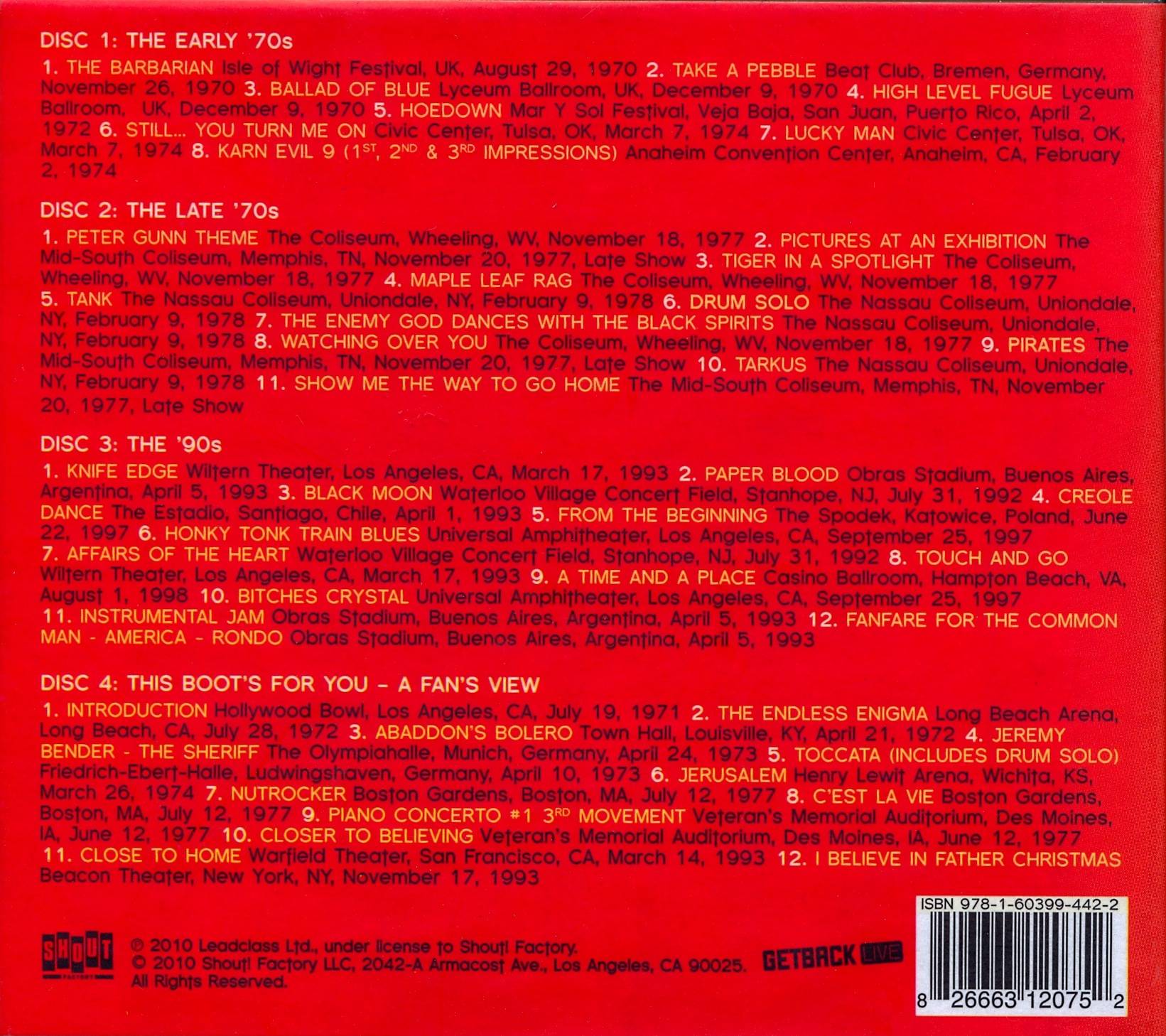 Emerson, Lake and Palmer A Time and A Place : Box Back